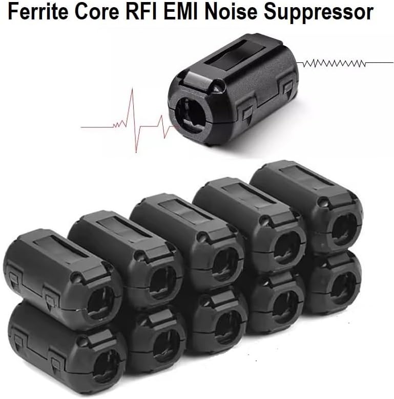 VSKEY Clip-on Noise Filter, [10pcs 9.0mm] Anti-Interference High-Frequency Ferrite Core Choke Subwoofer,Speaker,Mixer,Home Audio Device Noise Suppressor (0.35 inch Inner Diameter) - Image 5